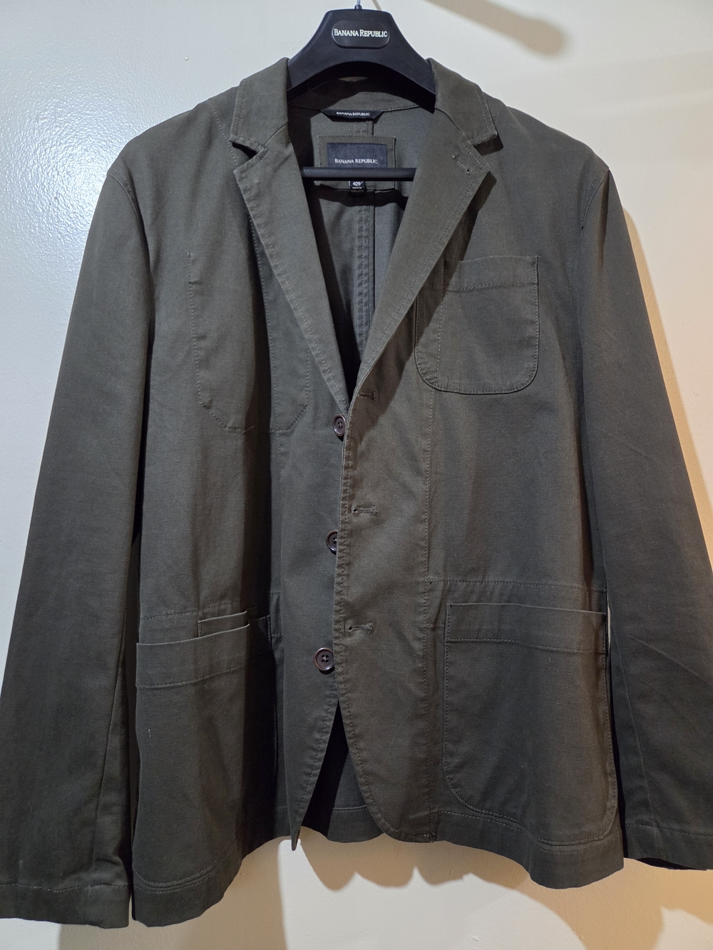 Banana Republic Olive Cotton Sport Coat Blazer